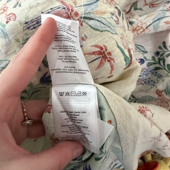 New W Mark Farm Rio Multicolor Delicate Floral Stripes Linen Maxi Dress Large - Picture 11 of 11